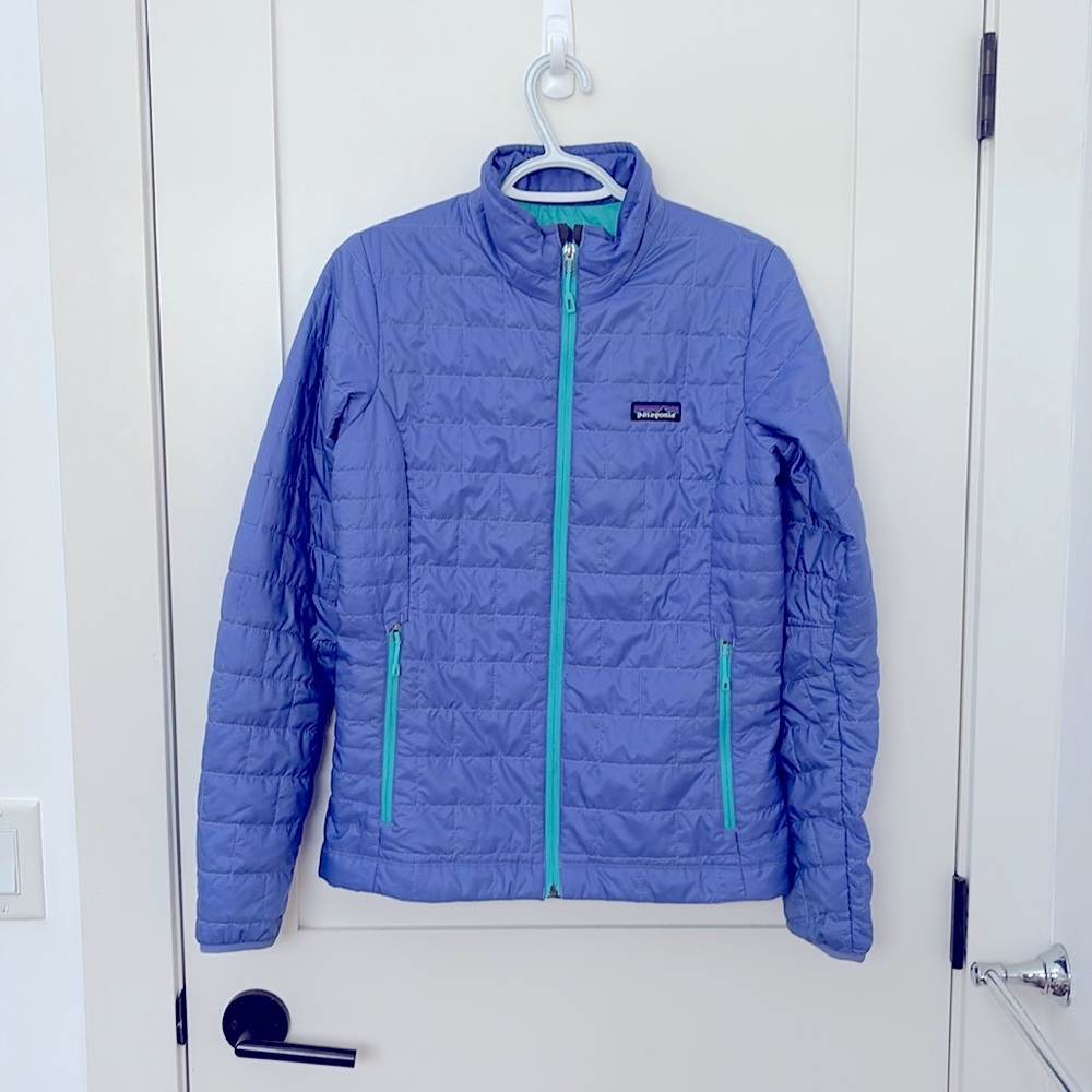 Patagonia S Quilted Nano Puff Jacket - Women's Lavender & Tiffany Blue
